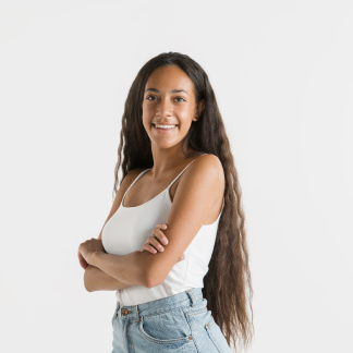 beautiful-female-half-length-portrait-isolated-white-wall-young-emotional-african-american-woman-with-long-hair-facial-expression-human-emotions-concept-standing-smiling 1